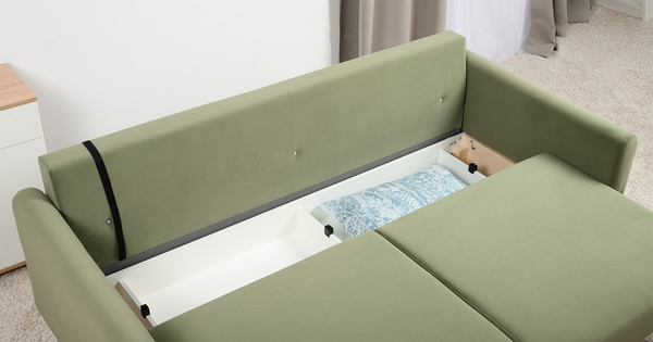 Диван-кровать прямой Барселона ТД 672 велюр Diagonal 694 оливковый