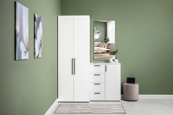 Прихожая Эйр композиция 2 белый PE шагрень, собирается на любую сторону