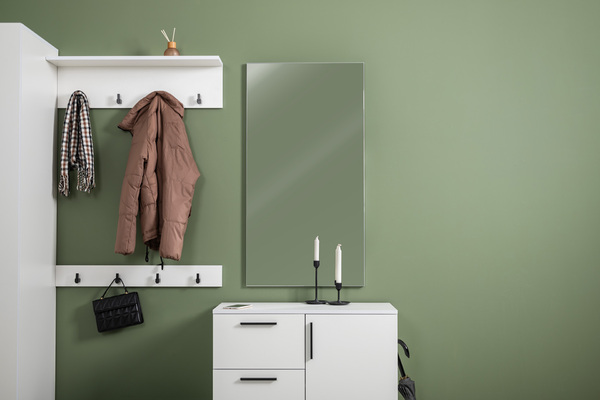 Прихожая Эйр композиция 2 белый PE шагрень, собирается на любую сторону