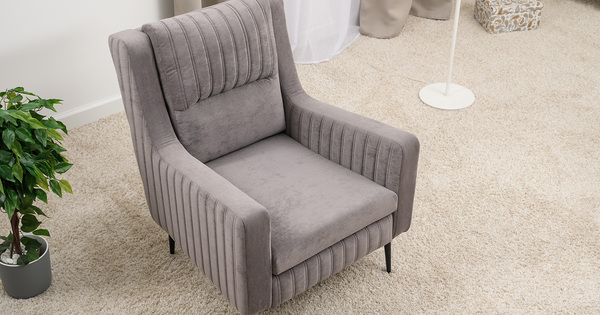 Кресло для отдыха Изабель ТК 737 велюр Романс вижион серо-бежевый