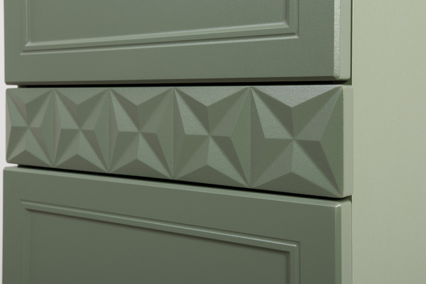 Шкаф-пенал Марион 16.333.01 дымчатый зеленый K521, олива шагрень AG 1050 ПВХ (собирается на любую сторону)