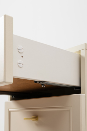 Тумба прикроватная Марион 16.14 слоновая кость С341 PE, слоновая кость 6898 ПВХ, белый PE шагрень