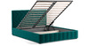Кровать Милана 160 велюр сине-зеленый с ортопедическим основанием и подъемным механизмом