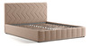 Кровать Милана 160 велюр бежевый кофейный с ортопедическим основанием и подъемным механизмом