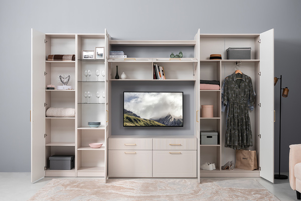 Шкаф для одежды Ричфорд 16.327.02 кашемир 5981 BS, моно керамика D166-2 ПВХ