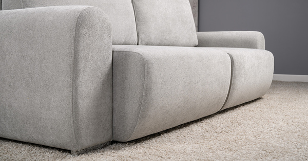 Диван-кровать прямой Тэдди 1506 композиция 1, букле Pique 011 серый, модульная система