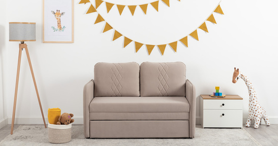 Диван-кровать прямой Юта (120) ТД 524 велюр Вивальди 4 серо-сливочный